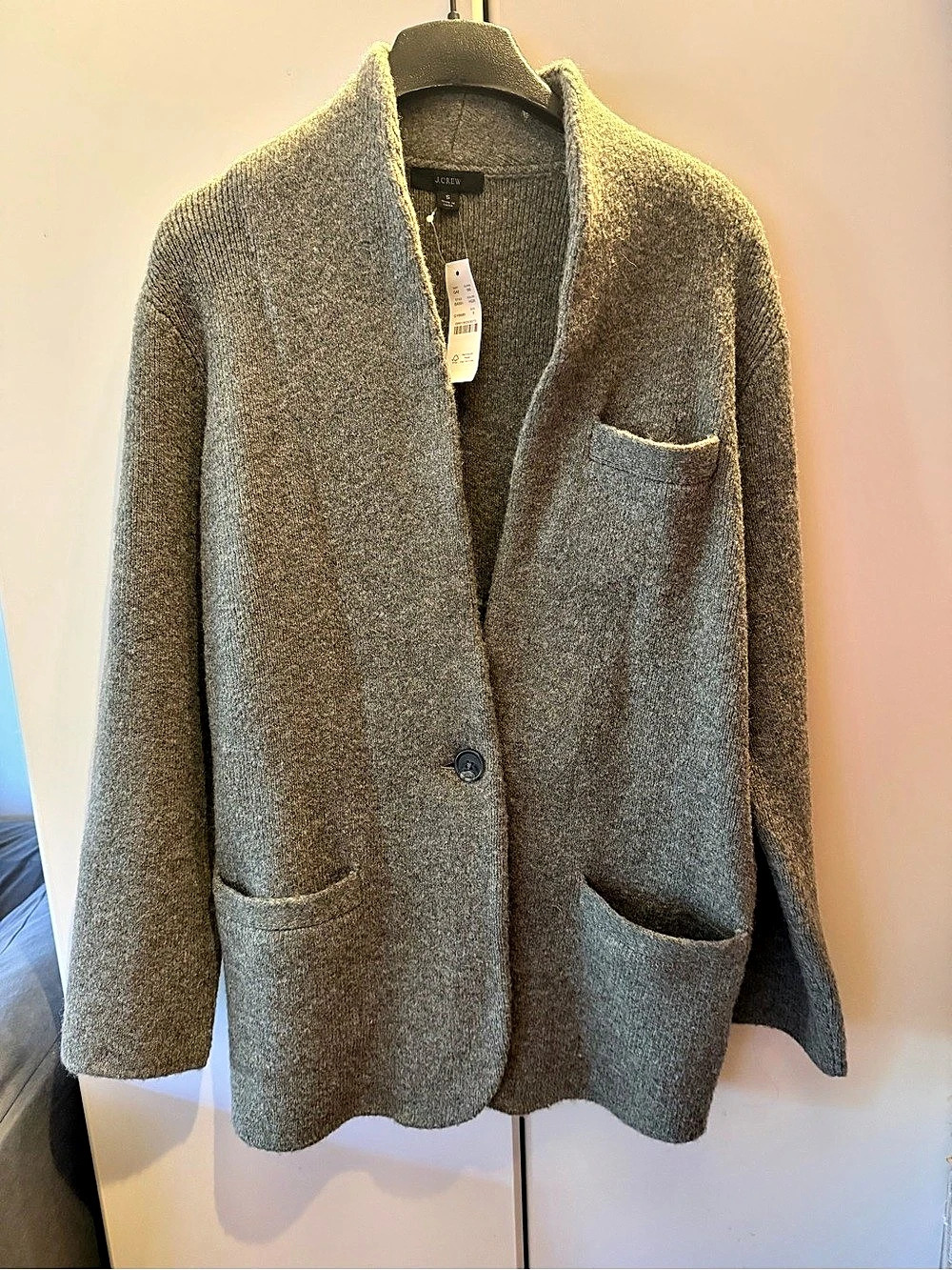 J.Crew Cocoon Sweater-Blazer Gray Knit Blazer Size Small NWT